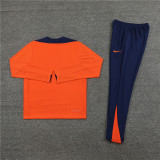 2425 Netherlands Orange 1/4 Zipper Player Training Suit