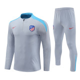 2425 Atlético De Madrid Grey 1/4 Zipper Player Training Suit