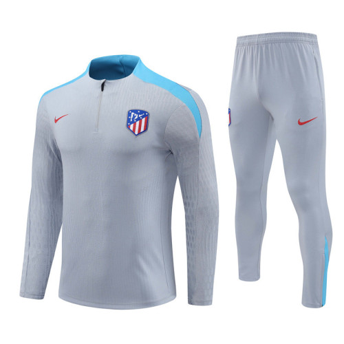 2425 Atlético De Madrid Grey 1/4 Zipper Player Training Suit