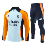 2425 Real Madrid Light Blue 1/4 Zipper Training Suit