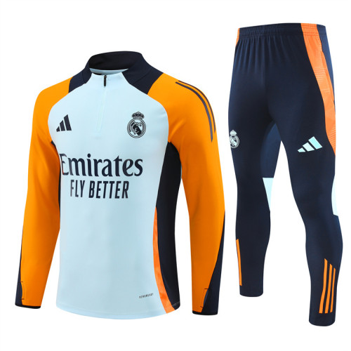 2425 Real Madrid Light Blue 1/4 Zipper Training Suit