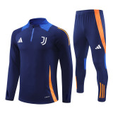 2425 Juventus Navy Blue 1/4 Zipper Training Suit