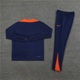 2425 Netherlands Navy Blue 1/4 Zipper Player Training Suit