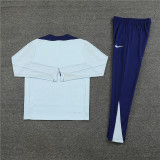2425 France Light Blue 1/4 Zipper Player Training Suit