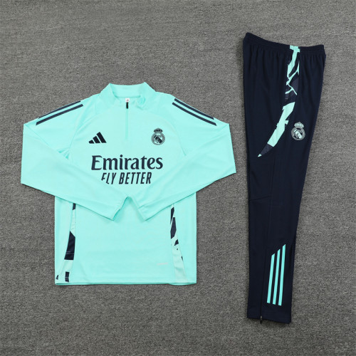 2425 Real Madrid Blue 1/4 Zipper Training Suit