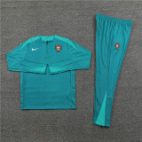 2425 Portugal Green 1/4 Zipper Player Training Suit