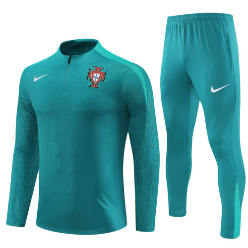 2425 Portugal Green 1/4 Zipper Player Training Suit