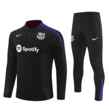 2425 Barcelona Black 1/4 Zipper Player Training Suit