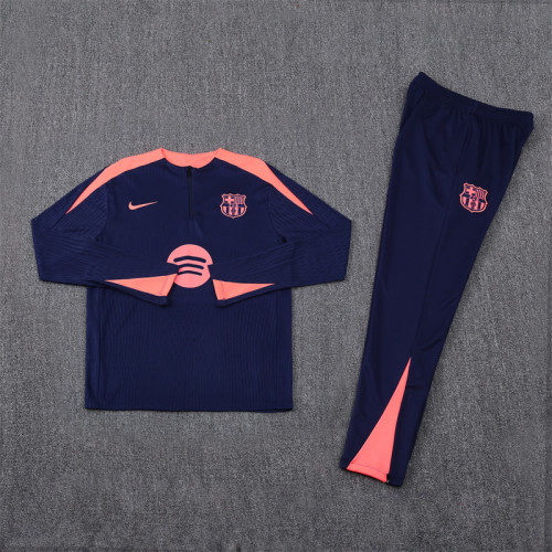 2425 Barcelona Navy Blue 1/4 Zipper Player Training Suit