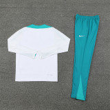 2425 Portugal White 1/4 Zipper Player Training Suit