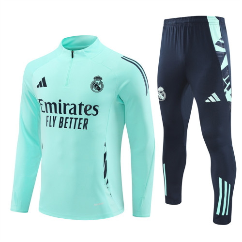 2425 Real Madrid Blue 1/4 Zipper Training Suit