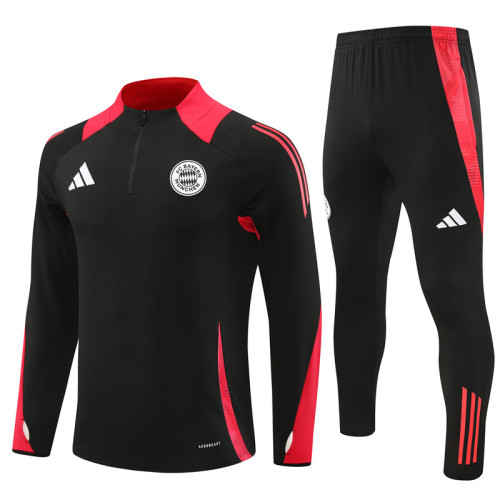2425 Bayern München Black 1/4 Zipper Training Suit