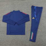 2425 Italy Navy Blue 1/4 Zipper Training Suit