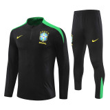 2425 Brazil Black 1/4 Zipper Player Training Suit