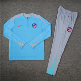 2425 Atlético De Madrid Light Blue 1/4 Zipper Player Training Suit