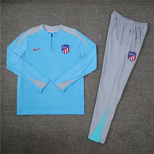2425 Atlético De Madrid Light Blue 1/4 Zipper Player Training Suit