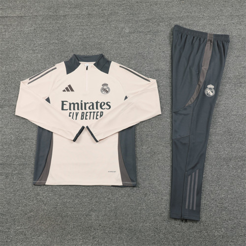 2425 Real Madrid Apricot 1/4 Zipper Training Suit