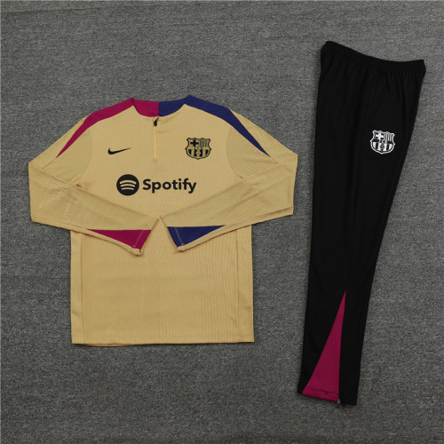 2425 Barcelona Golden 1/4 Zipper Player Training Suit