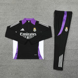 2425 Real Madrid Black Purple 1/4 Zipper Training Suit