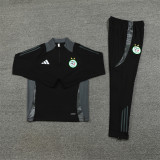2425 Algérie Black 1/4 Zipper Training Suit