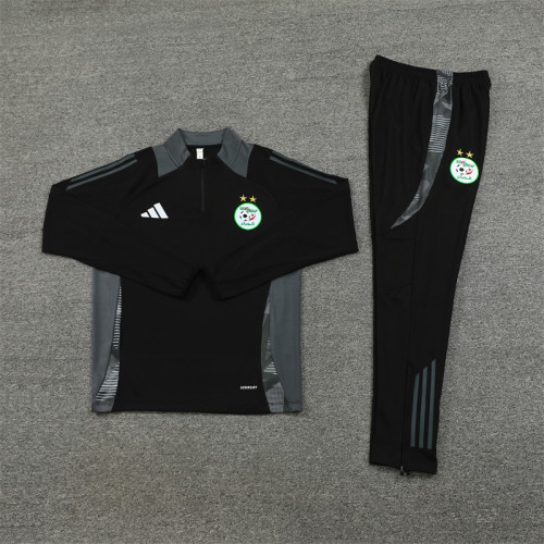 2425 Algérie Black 1/4 Zipper Training Suit