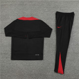 2425 Portugal Black 1/4 Zipper Player Training Suit