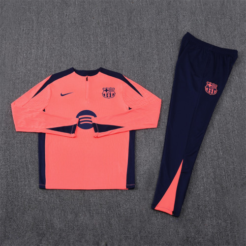 2425 Barcelona Orange Pink 1/4 Zipper Player Training Suit