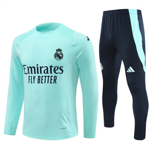 2425 Real Madrid Blue 1/4 Zipper Player Training Suit