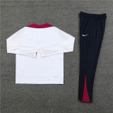 2425 England White 1/4 Zipper Player Training Suit