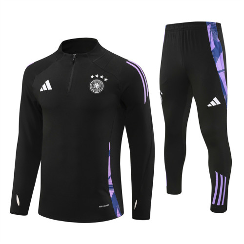 2425 Germany Black 1/4 Zipper Training Suit