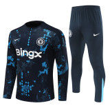2425 Chelsea Navy Blue 1/4 Zipper Training Suit