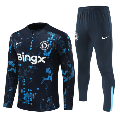 2425 Chelsea Navy Blue 1/4 Zipper Training Suit