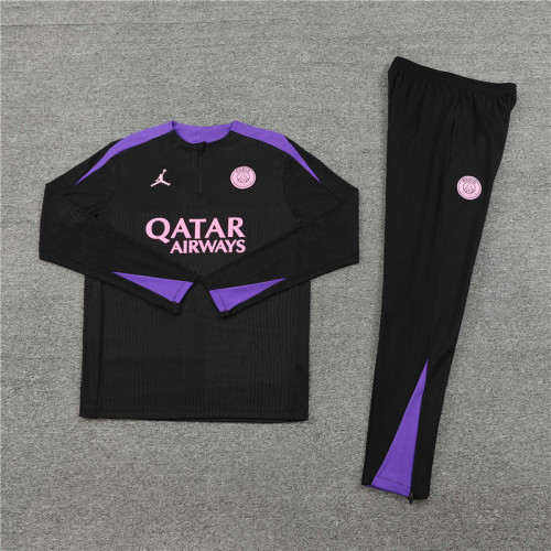 2425 Jordan Psg Black Purple 1/4 Zipper Player Training Suit