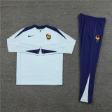 2425 France Light Blue 1/4 Zipper Player Training Suit