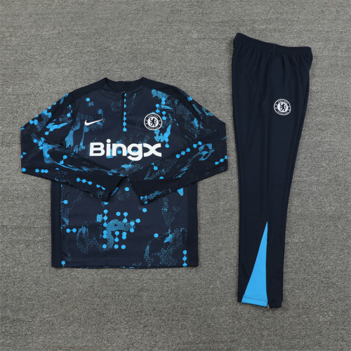 2425 Chelsea Navy Blue 1/4 Zipper Training Suit