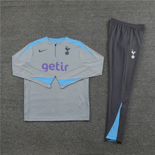 2425 Tottenham Light Grey 1/4 Zipper Player Training Suit