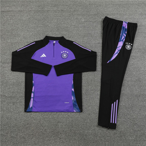 2425 Germany Purple 1/4 Zipper Training Suit