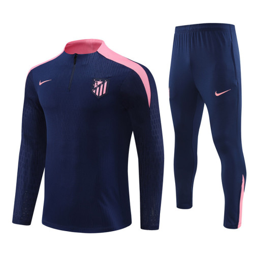 2425 Atlético De Madrid Navy Blue 1/4 Zipper Player Training Suit