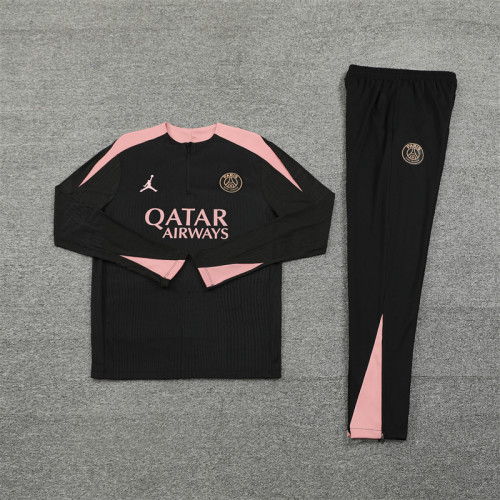 2425 Jordan Psg Black Pink 1/4 Zipper Player Training Suit