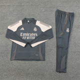 2425 Real Madrid Dark Grey 1/4 Zipper Training Suit