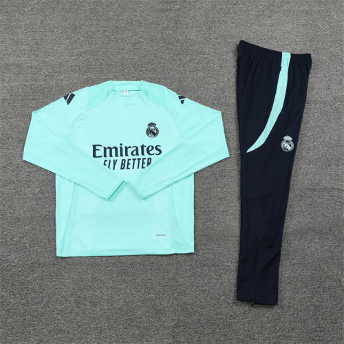 2425 Real Madrid Blue 1/4 Zipper Player Training Suit