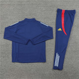 2425 Spain Navy Blue 1/4 Zipper Training Suit