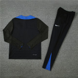 2425 Inter Milan Black 1/4 Zipper Player Training Suit