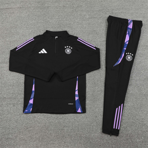 2425 Germany Black 1/4 Zipper Training Suit