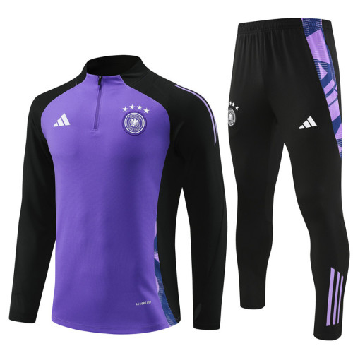 2425 Germany Purple 1/4 Zipper Training Suit