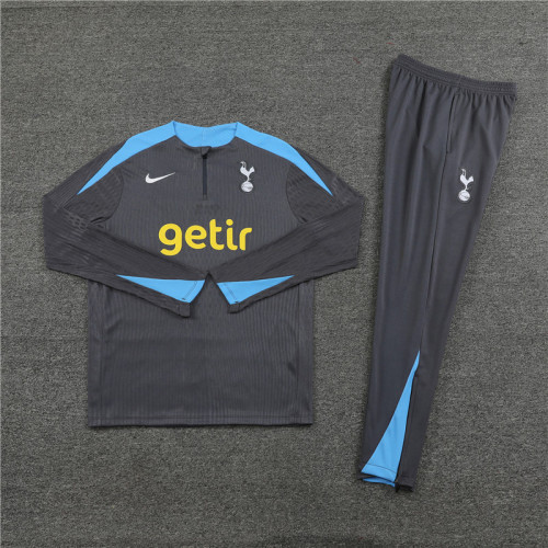 2425 Tottenham Dark Grey 1/4 Zipper Player Training Suit