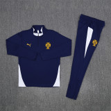 2526 Portugal Navy Blue 1/4 Zipper Training Suit