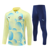 2425 Manchester City Light Yellow 1/4 Zipper Training Suit
