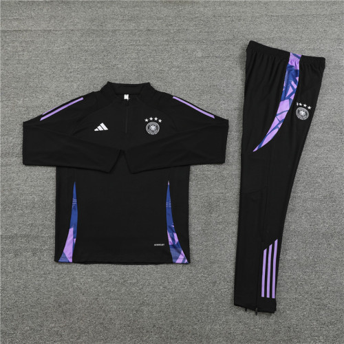 2425 Germany Black 1/4 Zipper Training Suit