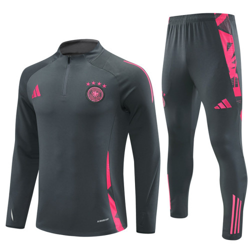 2425 Germany Dark Grey 1/4 Zipper Training Suit
